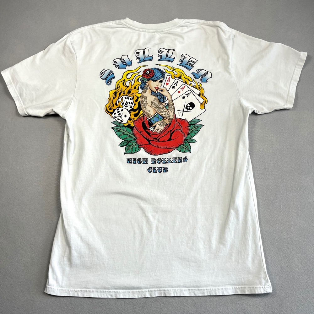 Sullen Art Collective High Rollers Club T-Shirt Mens XL White Tattoo Graphic Tee
